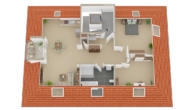 Grundriss - Bad Laer Zentrum – DG Whg. – 90 m² – 3Z/K/B/Loggia/Carport – mit wunderschönem Blick auf den Kurpark